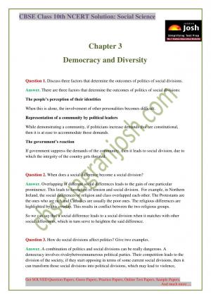 Democracy and Diversity CBSE Class 10 Chapter 3 NCERT Solution