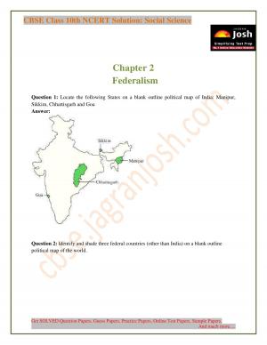 Federalism CBSE Class 10 Chapter 2 NCERT Solution