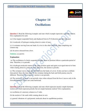 Oscillations CBSE Class 11 NCERT Solution