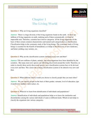The Living World CBSE Class 11 NCERT Solution
