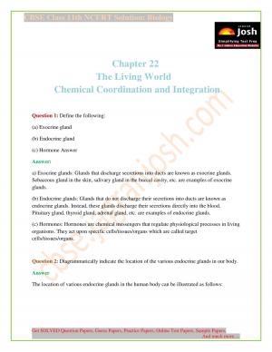 Chemical Coordination and Integration CBSE Class 11 NCERT Solution