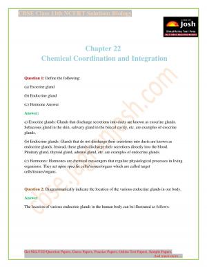 Chemical Coordination and Integration CBSE Class 11 NCERT Solution