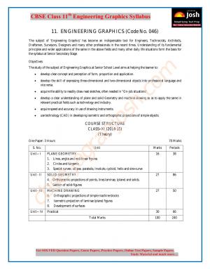 CBSE Class 11 Engineering Graphics Syllabus