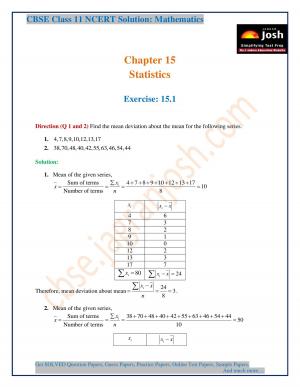 Statistics CBSE Class 11 NCERT Solution