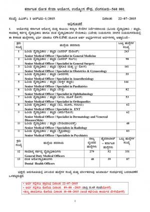 KPSC Notified Recruitment to 1401 Various Posts 2015