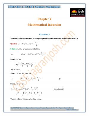 Mathematical Induction CBSE Class 11 NCERT Solution