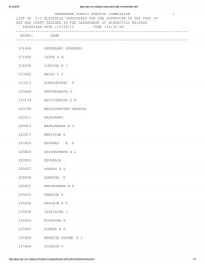 KPSC Issued Interview Schedule for the Art and Craft Teacher Post 2015