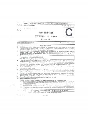 IAS Prelims Exam 2015 General Studies Paper - 2