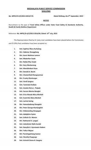 MPSC Declared Final Result for Food Safety Officer Post 2015