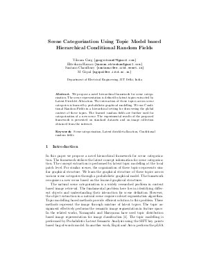 Scene Categorization Using Topic Model Based Hierarchical Conditional Random Fields