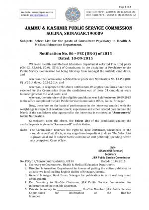 Consultant (Psychiatry)