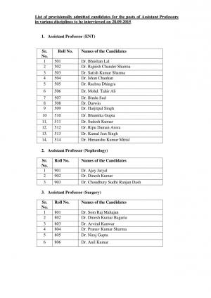 HPPSC Announced Interview Schedule for Asst Professor Posts 2015