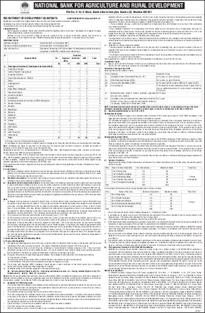 NABARD Recruitment 2015 for 85 Development Assistant & Development Assistant (Hindi) Posts