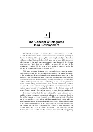 Rural Development: Concept and Approaches