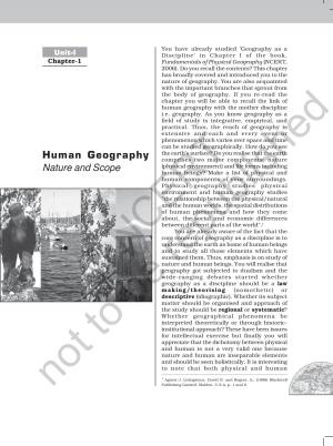 Chapter 1 Human Geography Nature and Scope