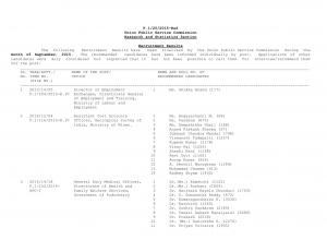 UPSC Research and Statistics Section 2015: Result