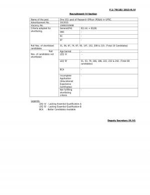 UPSC Education Officer/Asst Director of Education and RS&A Post 2015: Interview Schedule 2