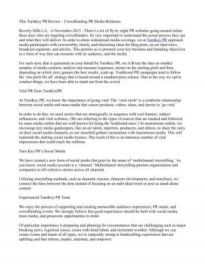 This TurnKey PR Review - Crowdfunding PR Media Relations