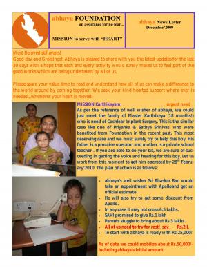 abhaya News Update - December 2009