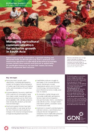 Managing agricultural commercialization for inclusive growth in South Asia
