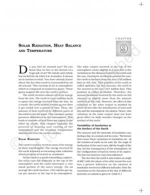 SOLAR RADIATION, HEAT BALANCE AND TEMPERATURE