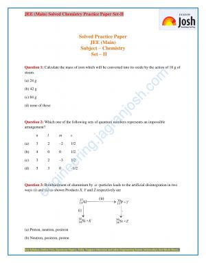 JEE (Main) Chemistry solved practice paper set-II