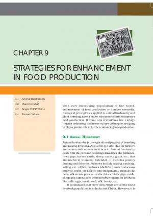 Class 12 NCERT Biology Chapter-9: Strategies for Enhancement in Food Production