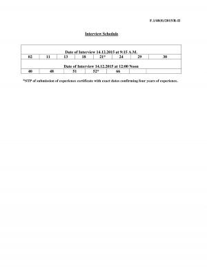 UPSC Assistant Public Prosecutor Post 2015: Interview Schedule