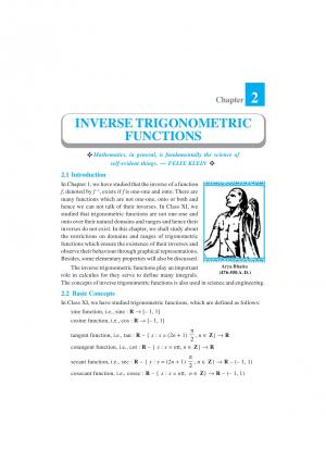 Class 12 NCERT Mathematics Chapter-2 Inverse Trigonometric Functions