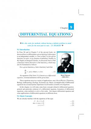 Class 12 NCERT Mathematics Chapter-9 Differential Equations