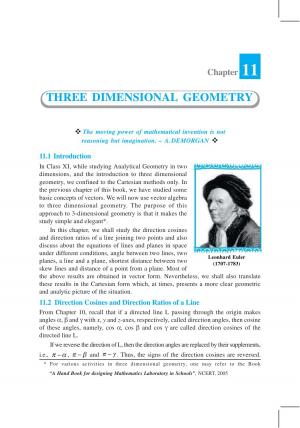 Class 12 NCERT Mathematics Chapter-11 Three Dimensional Geometry