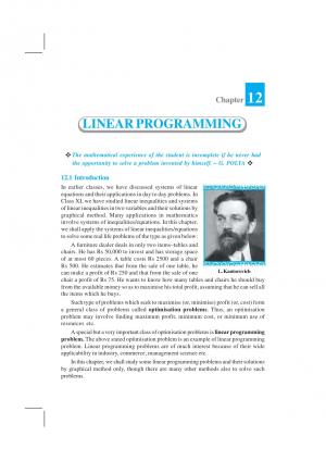 Class 12 NCERT Mathematics Chapter-12: Linear Programming