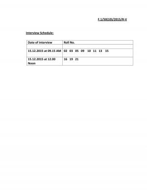UPSC Declared Interview Schedule for Training Officer Post 2015