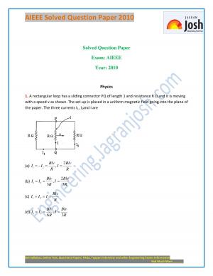 AIEEE Solved Question Paper 2010