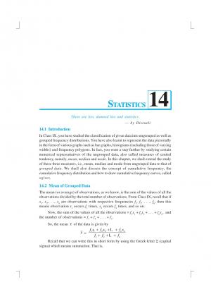 NCERT CBSE Class 10th Mathematics Chapter-14: Statistics