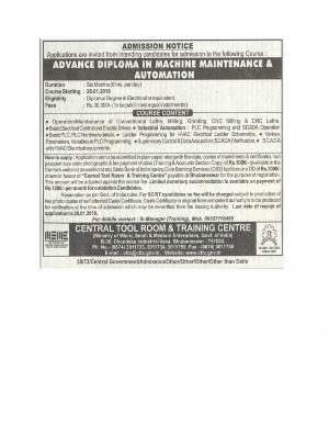Advance Diploma in Machine Maintenance & Automation