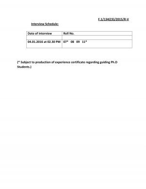 UPSC Declared Interview Schedule for Professor (Elec & Comm. Engg.) Post 2015