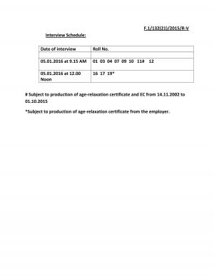 UPSC Issued Interview Schedule for Professor - Electronics & Comm. Engineering Post 2015