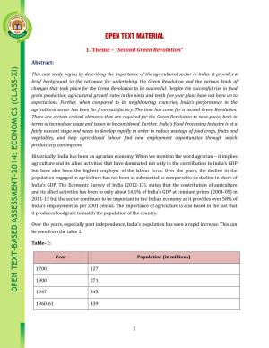 CBSE Class 11th Economics OTBA Study Material 2014