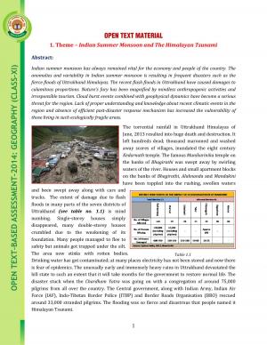 CBSE Class 11th Geography OTBA Study Material 2014