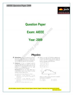 AIEEE Solved Question Paper 2009