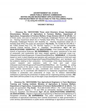 UPSC Recruitment 2016 for 35 Various Posts