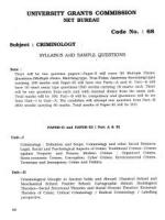 UGC NET  JRF Syllabus for Criminology (68)