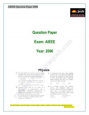 AIEEE Solved Question Paper 2006