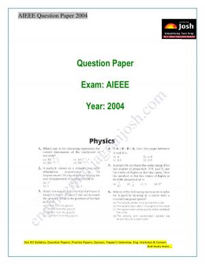 AIEEE Solved Question Paper 2004