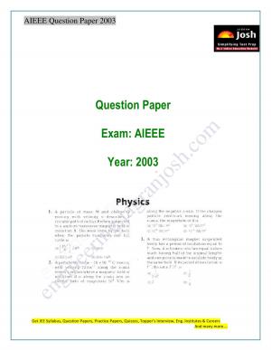 AIEEE Solved Question Paper 2003