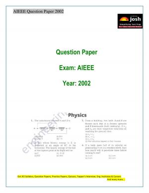 AIEEE Solved Question Paper 2002