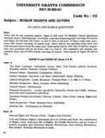 UGC NET / JRF Syllabus for Human Rights And Duties  (92)