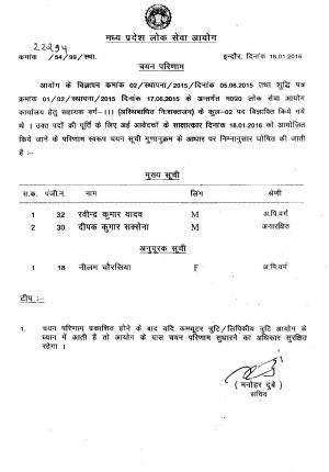 MPPSC Declared Results for Assistant Grade III Posts 2016