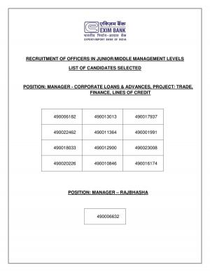 EXIM Bank Declared Result for Officer Posts 2016